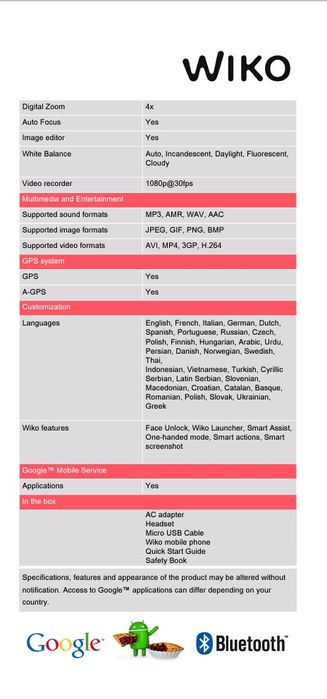 Wiko Y80  Dual Sim Novo selado