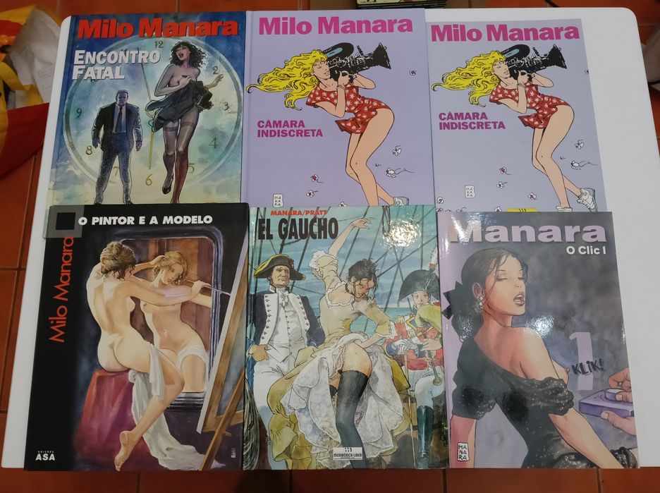 22 Livros de Milo Manara e Hugo Pratt (6 de capa dura)