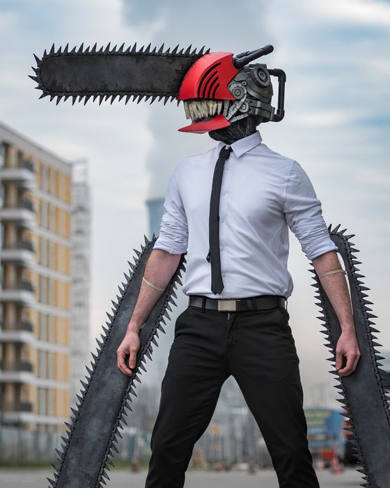 Chainsaw man denji cosplay hełm I piły