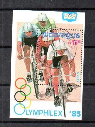 Znaczki Nikaragua - rower, rowery blok