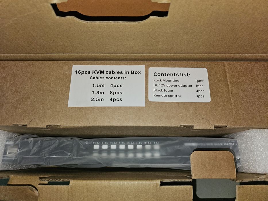 MT-VIKI 4K 16 porta KVM Switch HDMI,  Rack Mount KVM Console w/