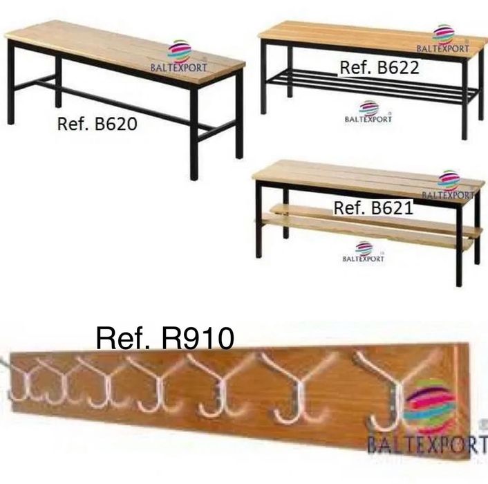 Banco Balneário Corrido Ripas Pinho Compacto Fenólico Para Vestiários