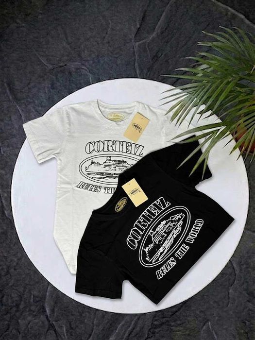 Черная / Белая | Новая Футболка Corteiz Gunslinger | XS-XXL