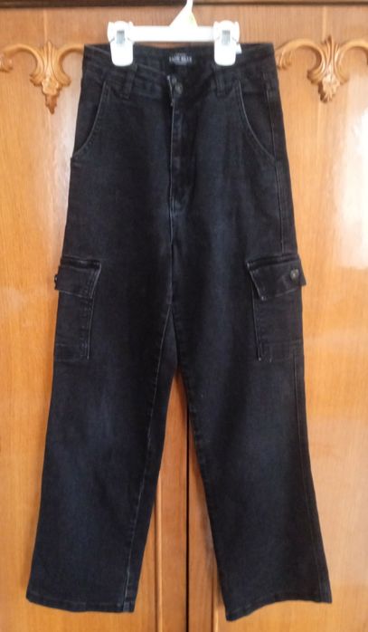Джинси карго чорні,26