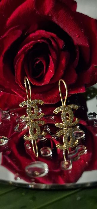 Złote kolczyki chanel pr.585 Nowe!!!