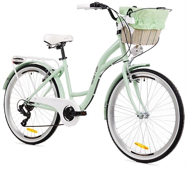 Damski Rower Miejski 26 Lekki Damka 6 Shimano Kosz