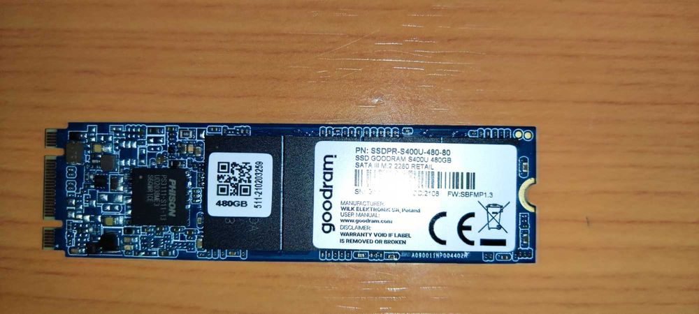 M.2 SATA 2280 GoodRam S400U 480GB64751665645059120