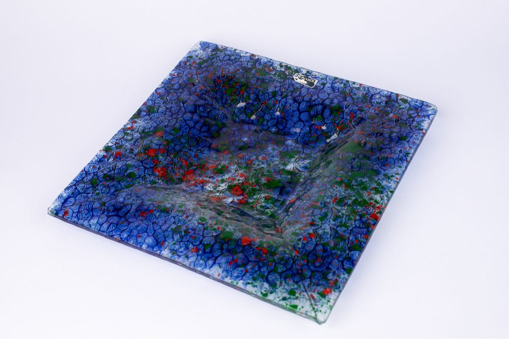 Leonardo talerz kolekcjonerski szkło kolorowe patera vintage