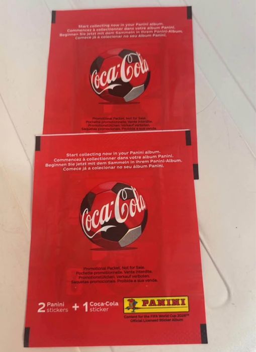 2 saquetas cromos coca cola coleçao panini