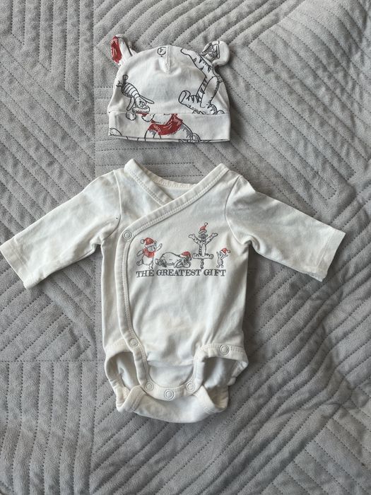 Zestaw h&m wcześniak pajacyk body czapeczka kubuś puchatek