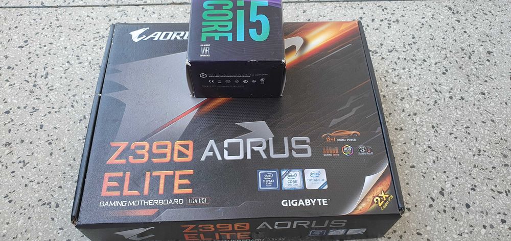 Płyta główna Aorus Z390 ELITE + procesor i5-9400F + Win10Pro