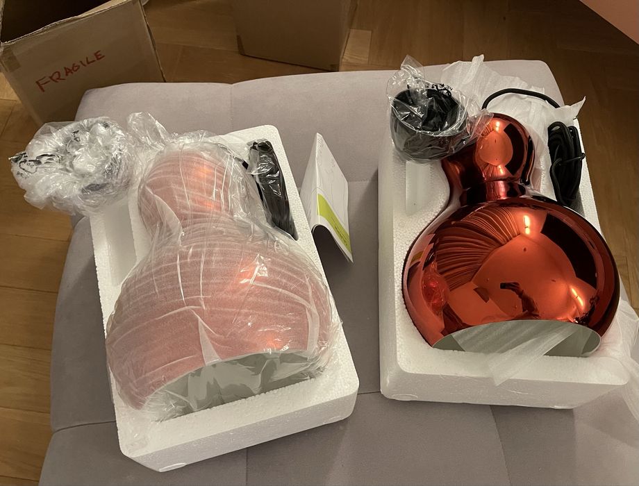 2 lampy, Light Years, Calabash P2, red chrome, Fritz Hansen
