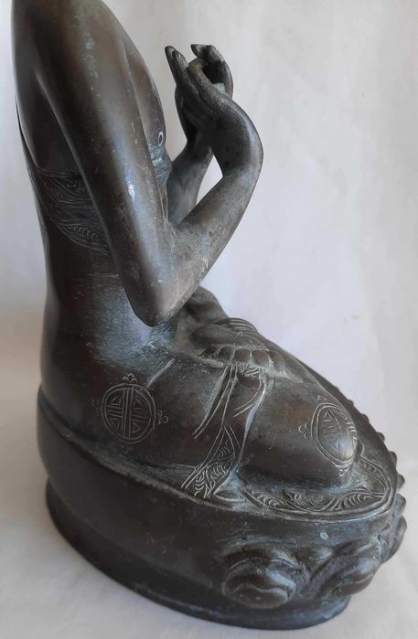 Budda Duża Stara Figura Brąz