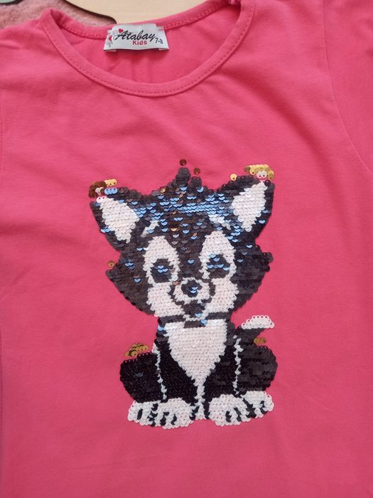 ZK Koszulka T-shirt Atabaj kids 7, 8 lat cekiny 122, 128 cm