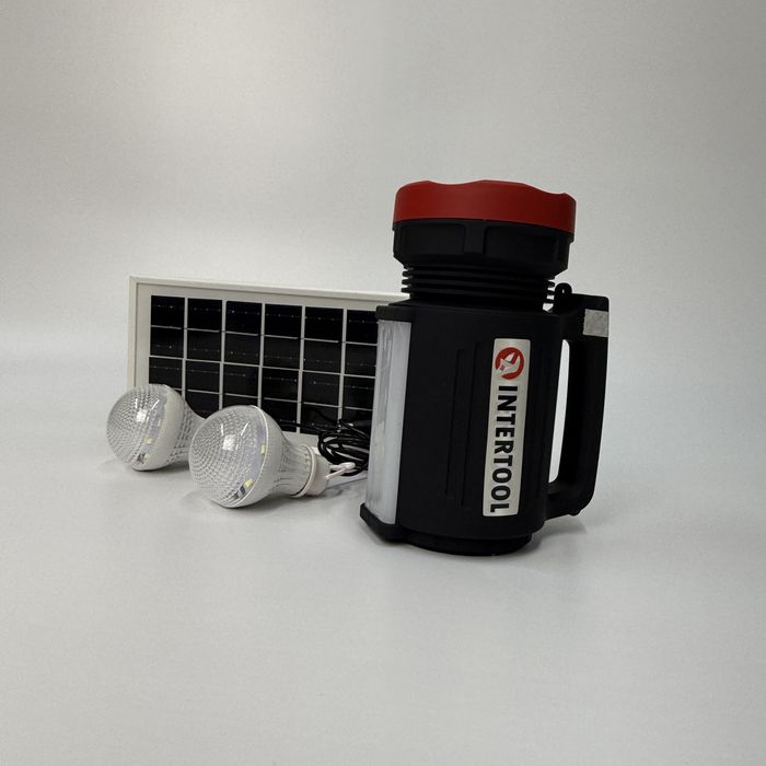 Ліхтар Intertool + сонячна панель + 2 LED лампи
