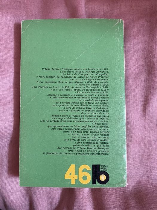 1972 | A Noite Roxa - Urbano Tavares Rodrigues (portes gratis)
