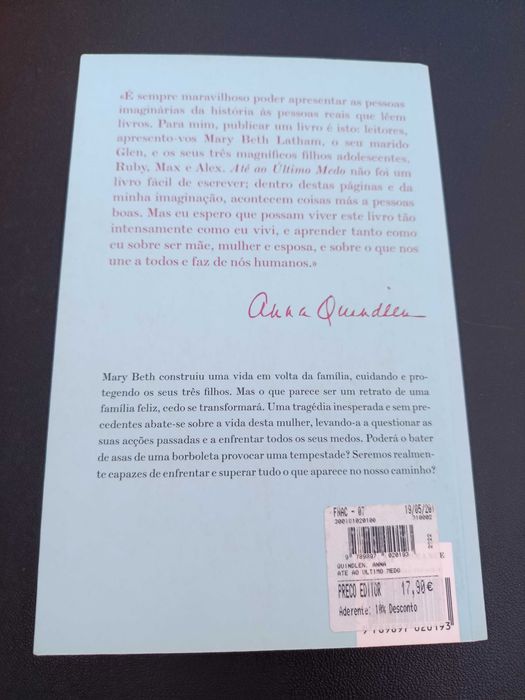 Livro "Até ao Último Medo", Anna Quindlen