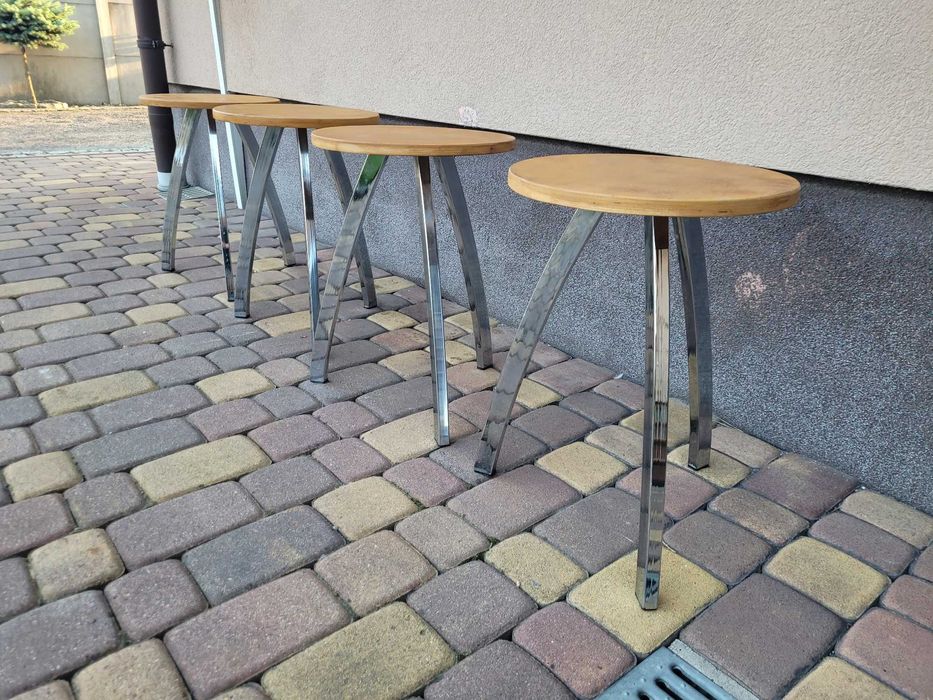 4 x Taboret Chromowany Design