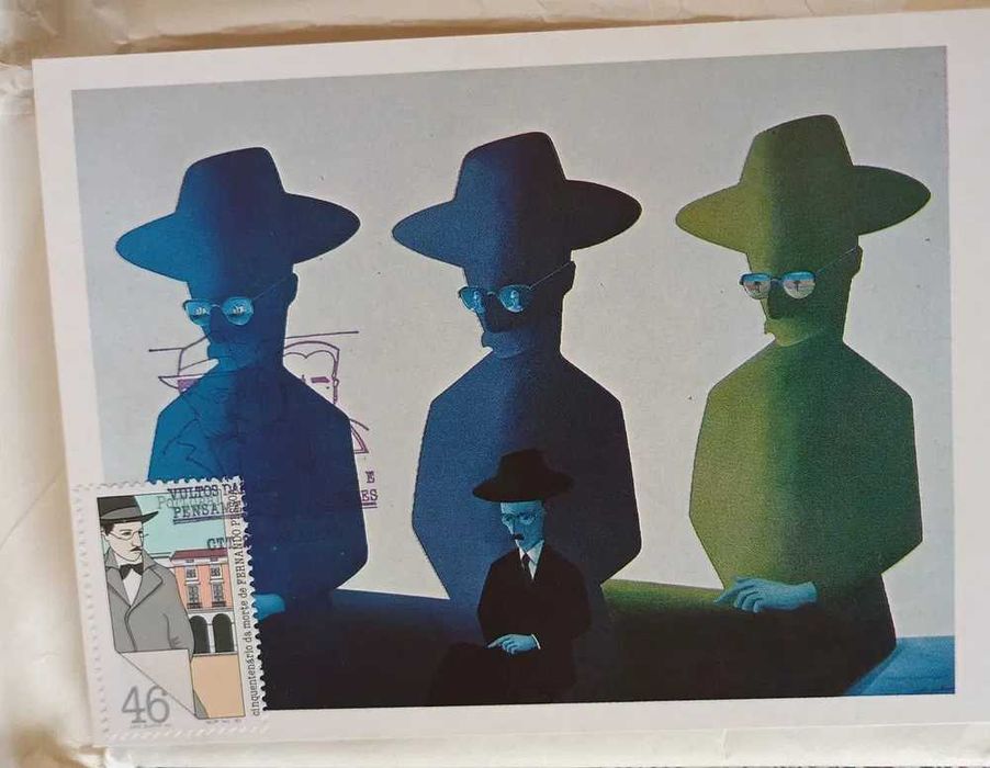 Postal Máximo Cinquentenário Morte Fernando Pessoa