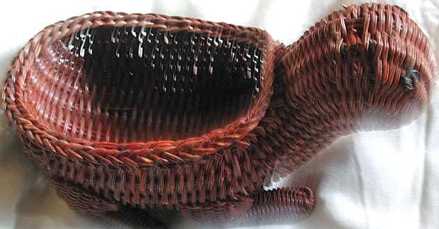 Rattanowy Żółw Rattan Pojemnik Koszyk Osłonka na Doniczki z Ratanu