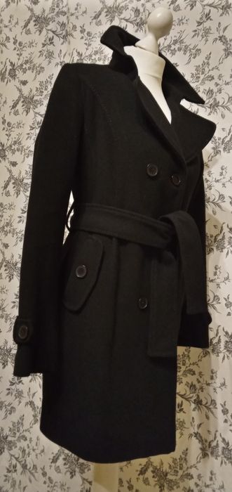 Ciepły płaszcz z wełny 80%, S M