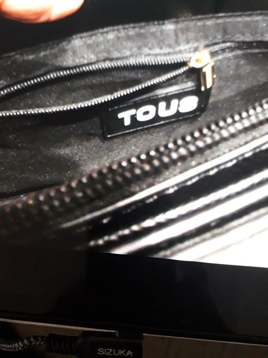 Bolsa tiracolo Preta tous alça ajustável com logotipo tous