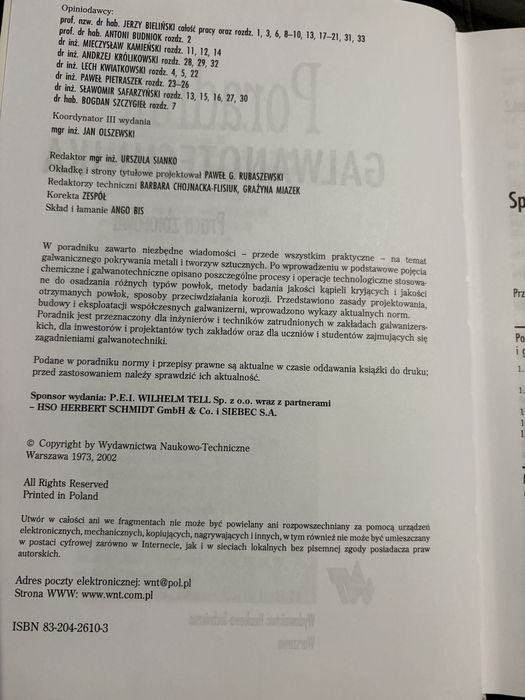 Poradnik galwanotechnika WNT