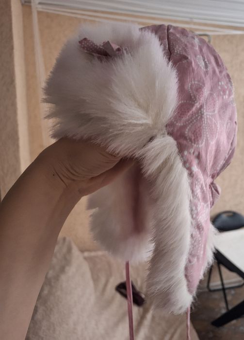 Шапочка зимова на дівчинку рожева 48р