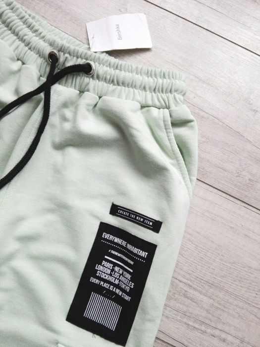 Bershka spodnie joggery dresowe jogger cargo S