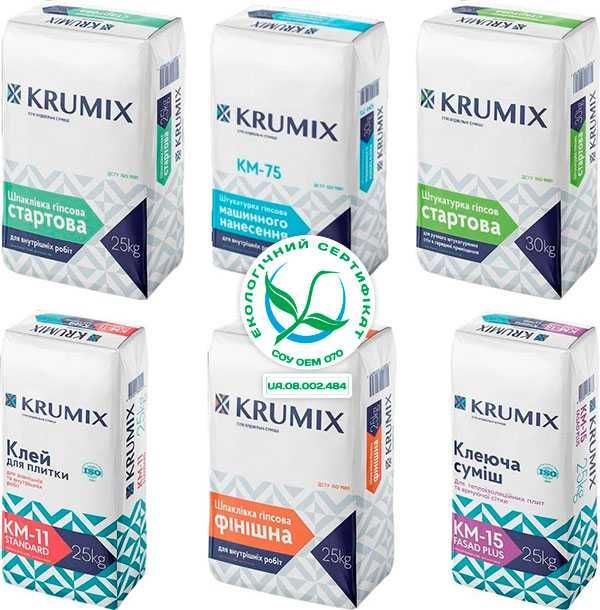 Штукатурка стартова, шпаклівка фінішна, Кнауф, Крумікс, Акрил путц 2в1