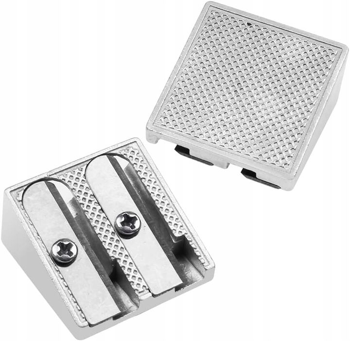 outlet metalowa temperówka do ołówków z 2 otworami prostokątna 1 szt