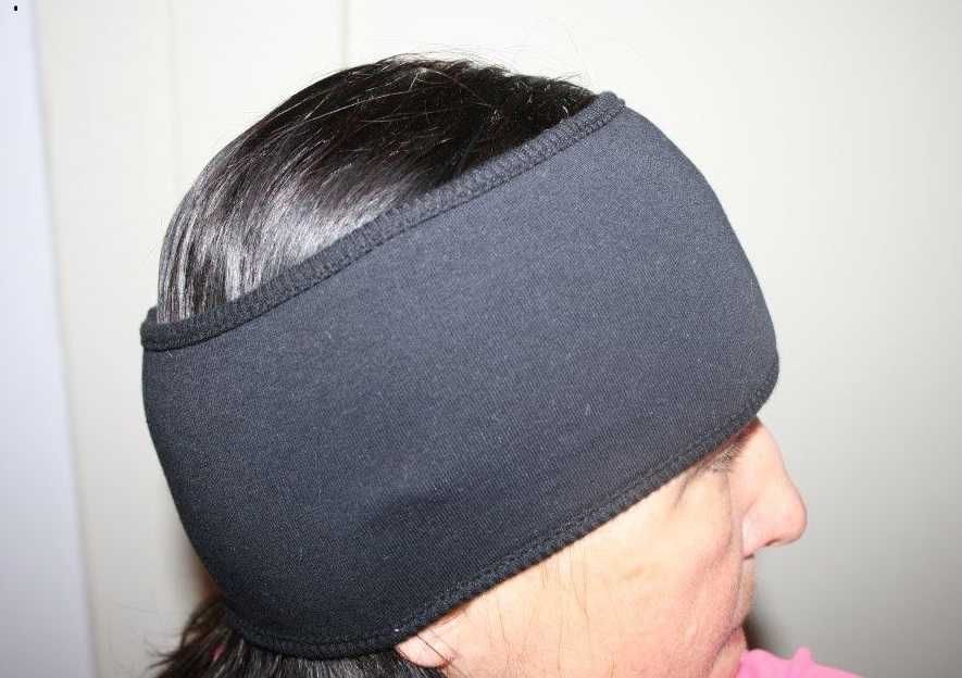 opaska damska M/L na głowę włosy h 10cm dzianina dresowa wkoło lamówka