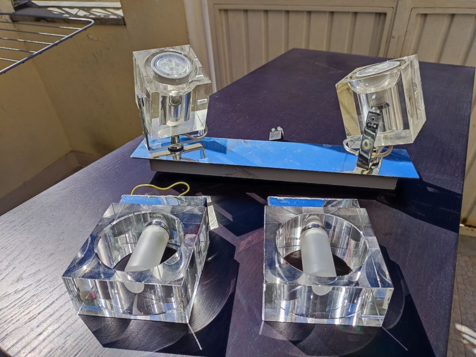 Conjunto candeeiros tecto e aplique