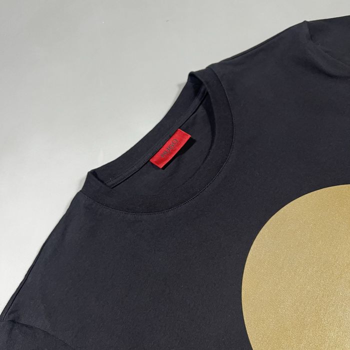 Чоловіча чорна футболка HUGO Circle Logo Print T-shirt Doriole