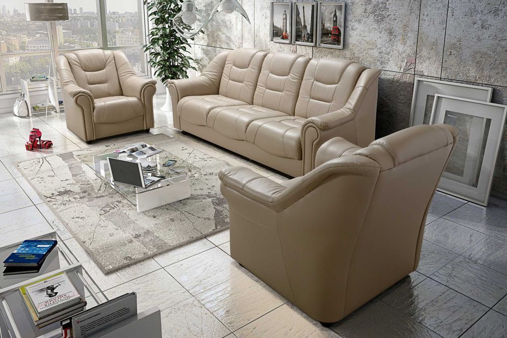 Skórzany komplet wypoczynkowy 311 "KAROL" SKÓRA NATURALNA PRODUCENT