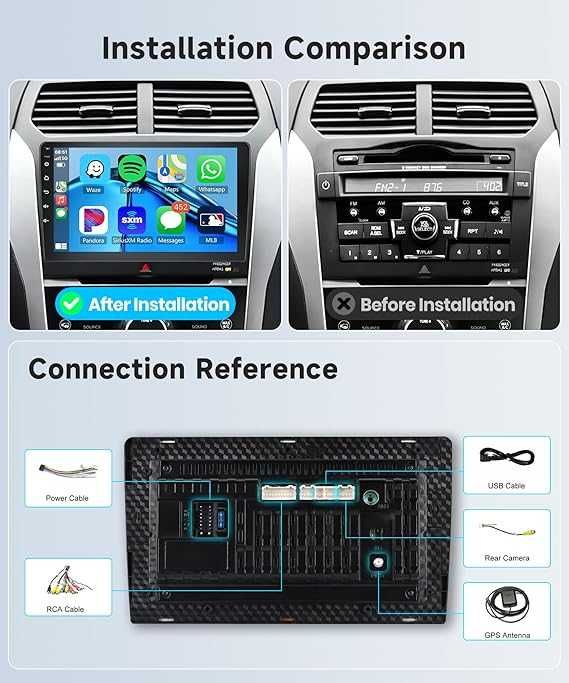 Radio samochodowe Android 2-DIN system Wireless CarPlay 10'' ekran