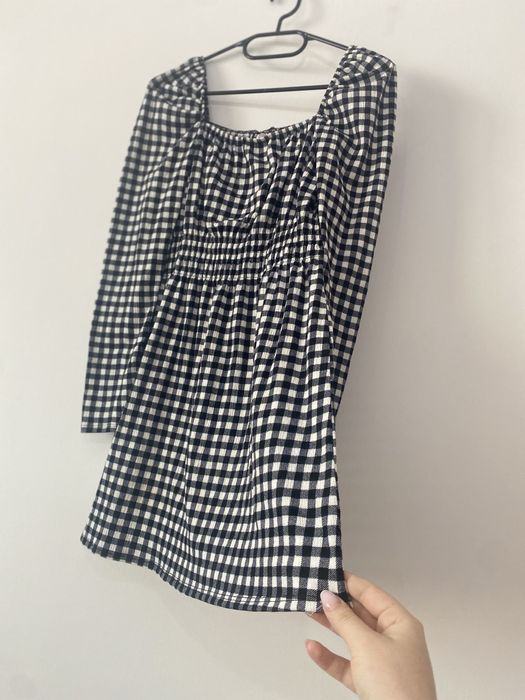 Damska sukienka w krate krotka H&M 36