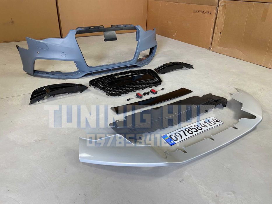 бампер Audi A5 (2011-2016) RS5 передний ауди губа решетка радиатора