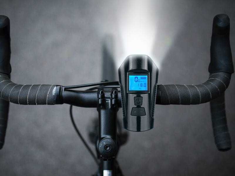 LAMPKA ROWEROWA LED przód tył z klaksonem i licznikiem zestaw rowerowy