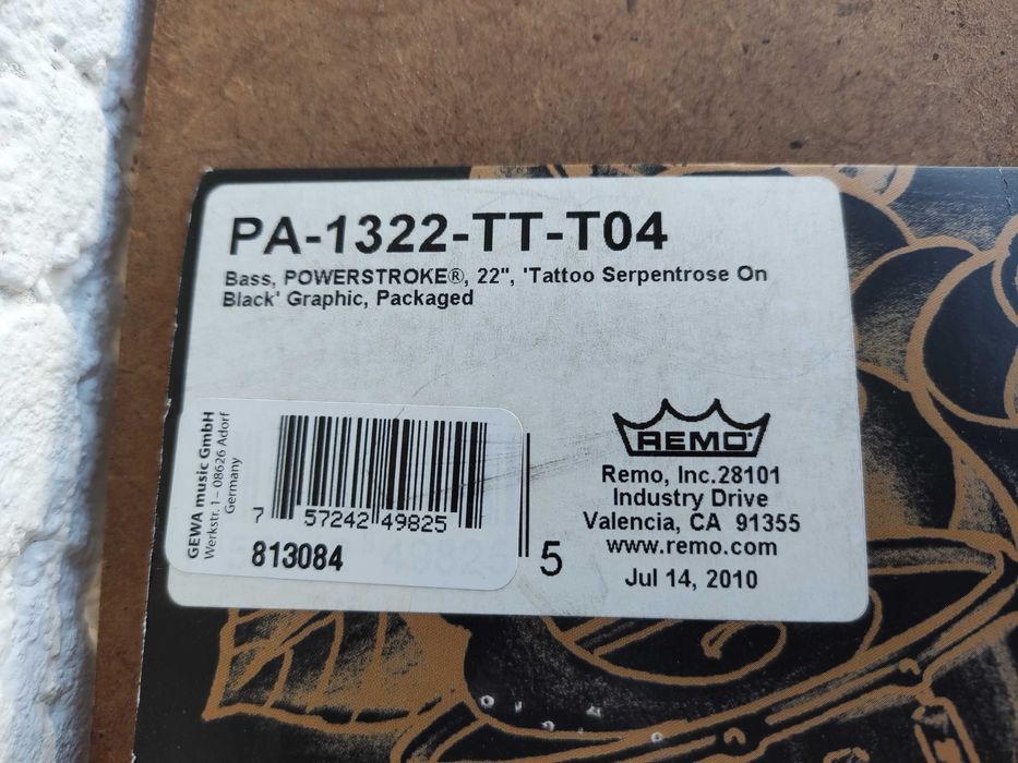 Remo Bass Powerstroke 3 Tattoo Skyn 22" NOVA