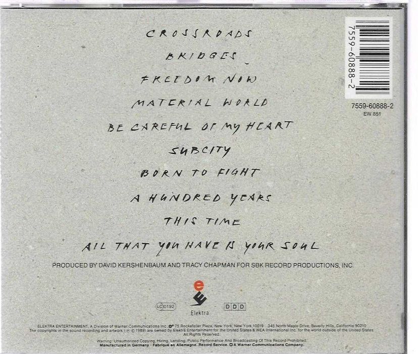 Tracy Chapman - - - - - Crossroads - - - - - CD