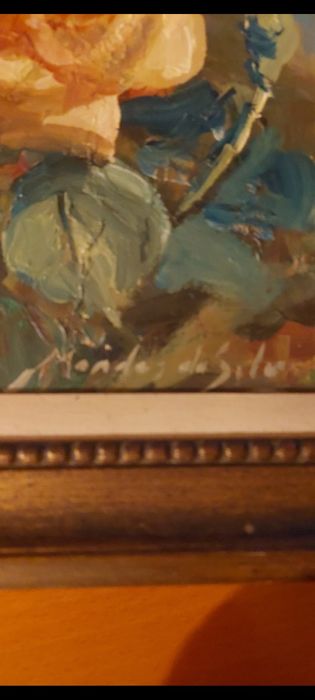 Quadro pintado a óleo com 45 anos do pintor Mendes da Silva e assustad