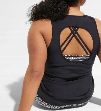 B.P.C czarny top tankini z wycięciami 40.