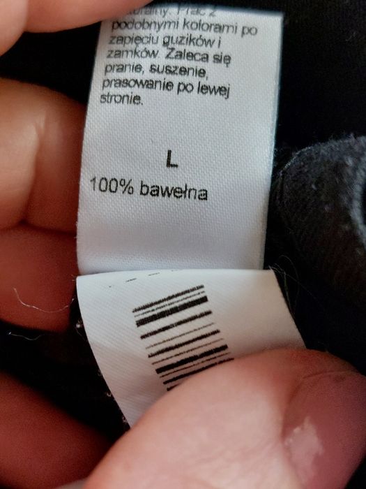 T-shirt, czarny gładki. Wólczanka. rozmiar L
