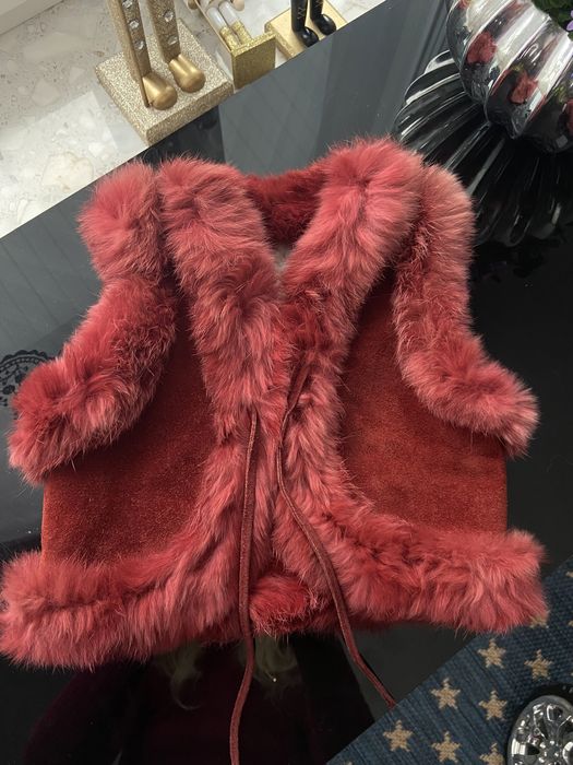 Kożuszek skóra naturalne futerko piękny nowy