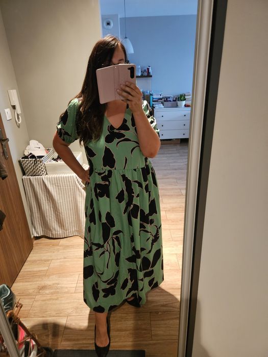 New look sukienka wzorek zwiewna maxi r 46