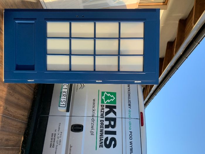 Drzwi drewniane wewnętrzne białe dwuskrzydłowe KRIS francuskie RAL9016