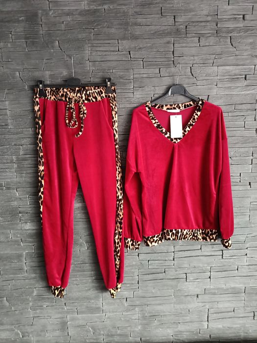 Dres welurowy panterka