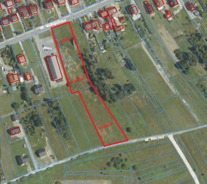 65 a | 3 działki przy ul. Małopolskiej | media w drodze | blisko Dino