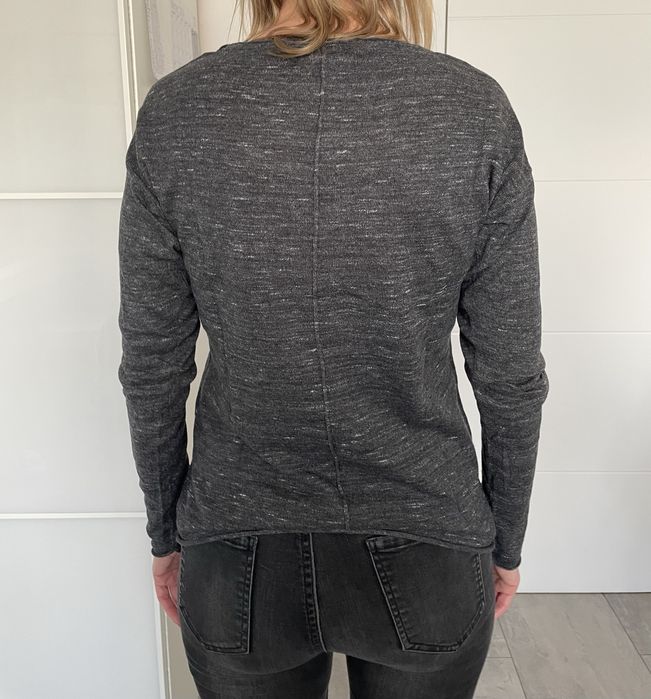Szara bluzka H&M S basic long sleeve casual comfy minimalistyczna